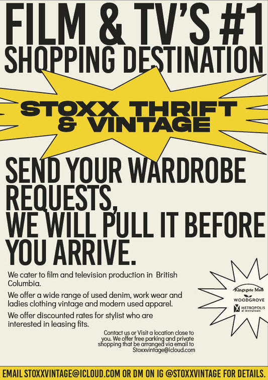 Why Vancouver Film Stylists & Productions Choose Stoxx Thrift & Vintage for Wardrobe Rentals and Purchases