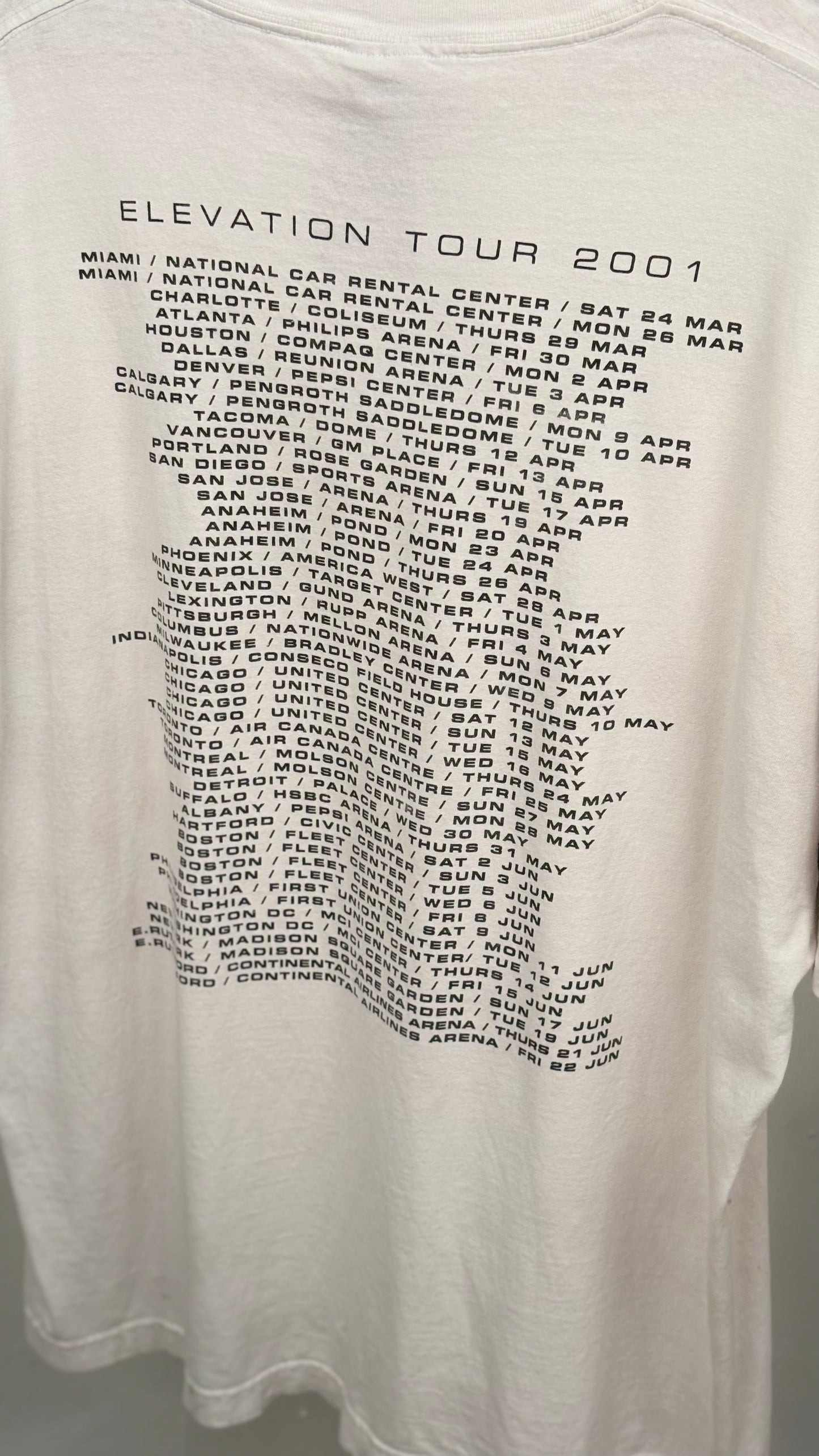 2001 U2 Elevation Tour T-Shirt