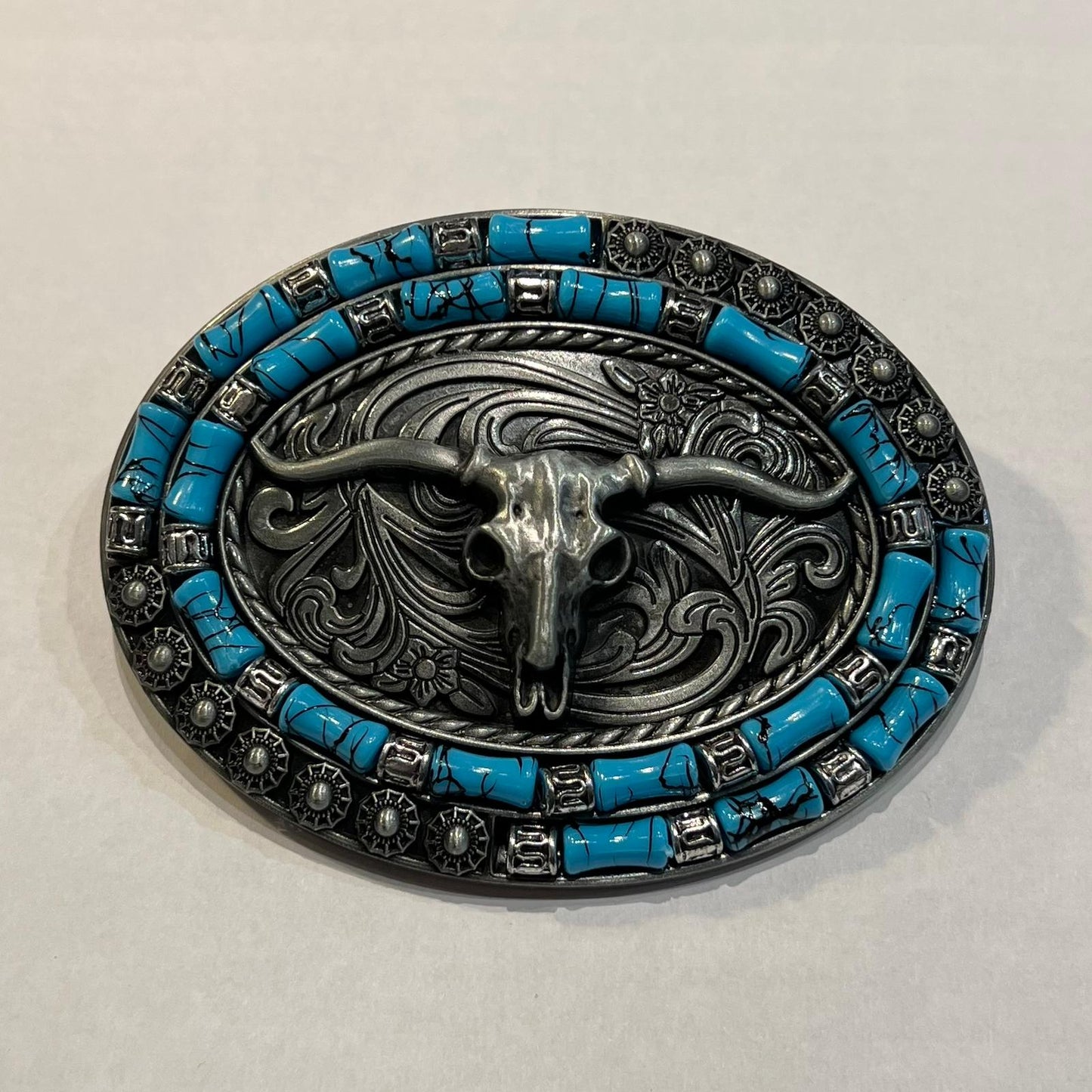 Blue Bull Belt Buckle