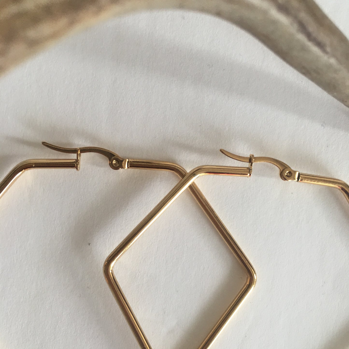 Diamond Cut Stainless Steel Hoop Earrings