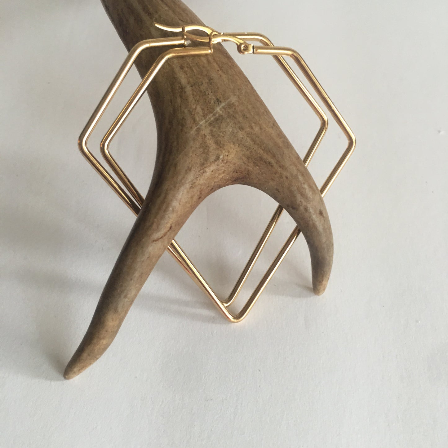 Diamond Cut Stainless Steel Hoop Earrings