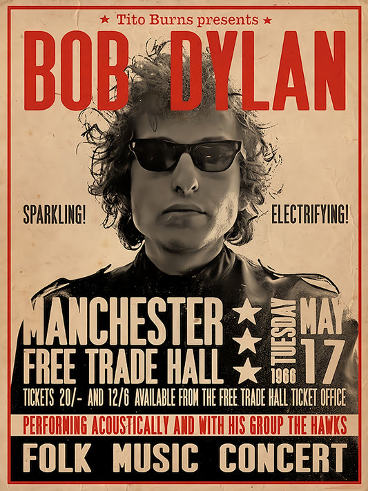 Bob Dylan Folk Music Concert Poster