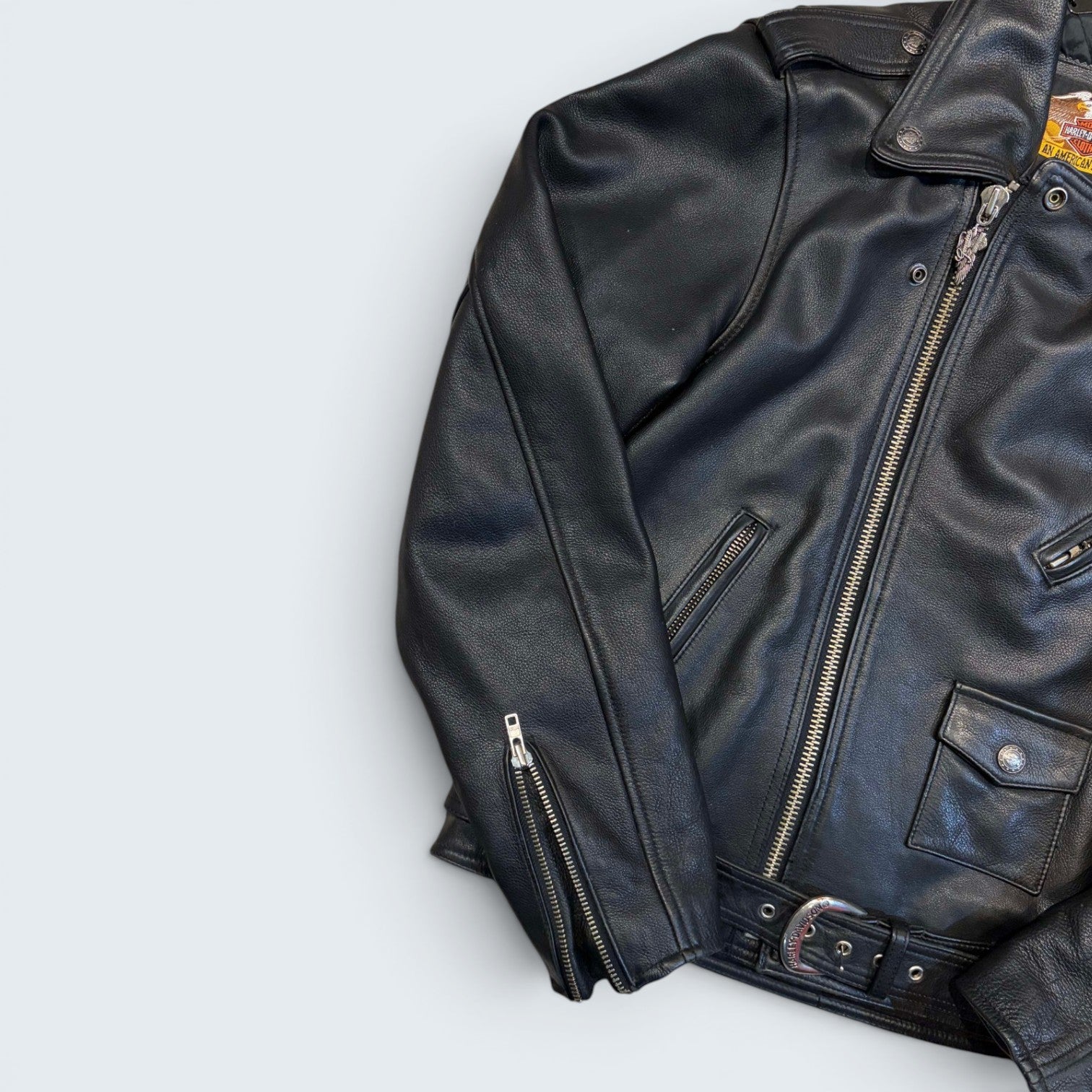 Harley Davidson - Black Leather Jackets with Eagle Imprint Back