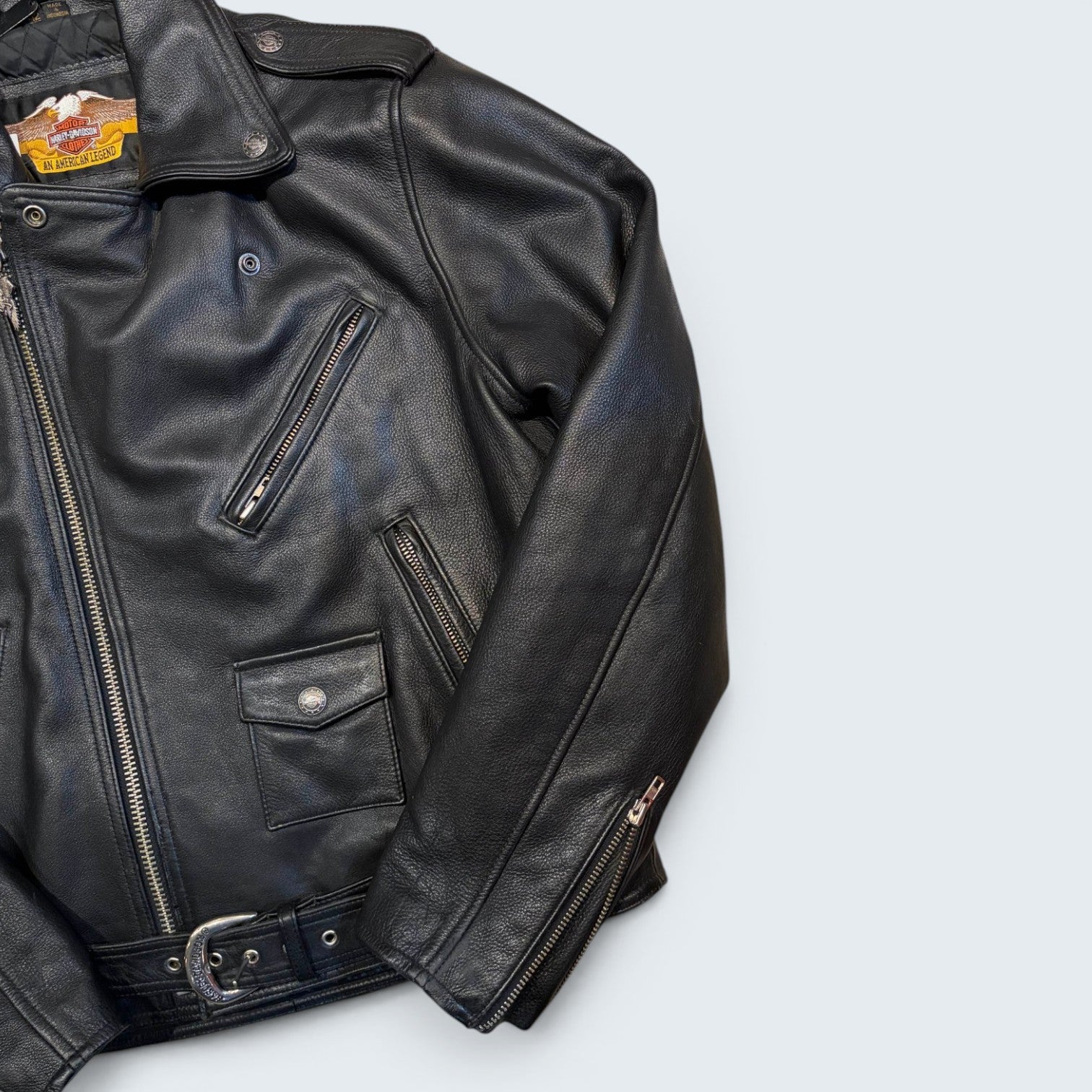 Harley Davidson - Black Leather Jackets with Eagle Imprint Back