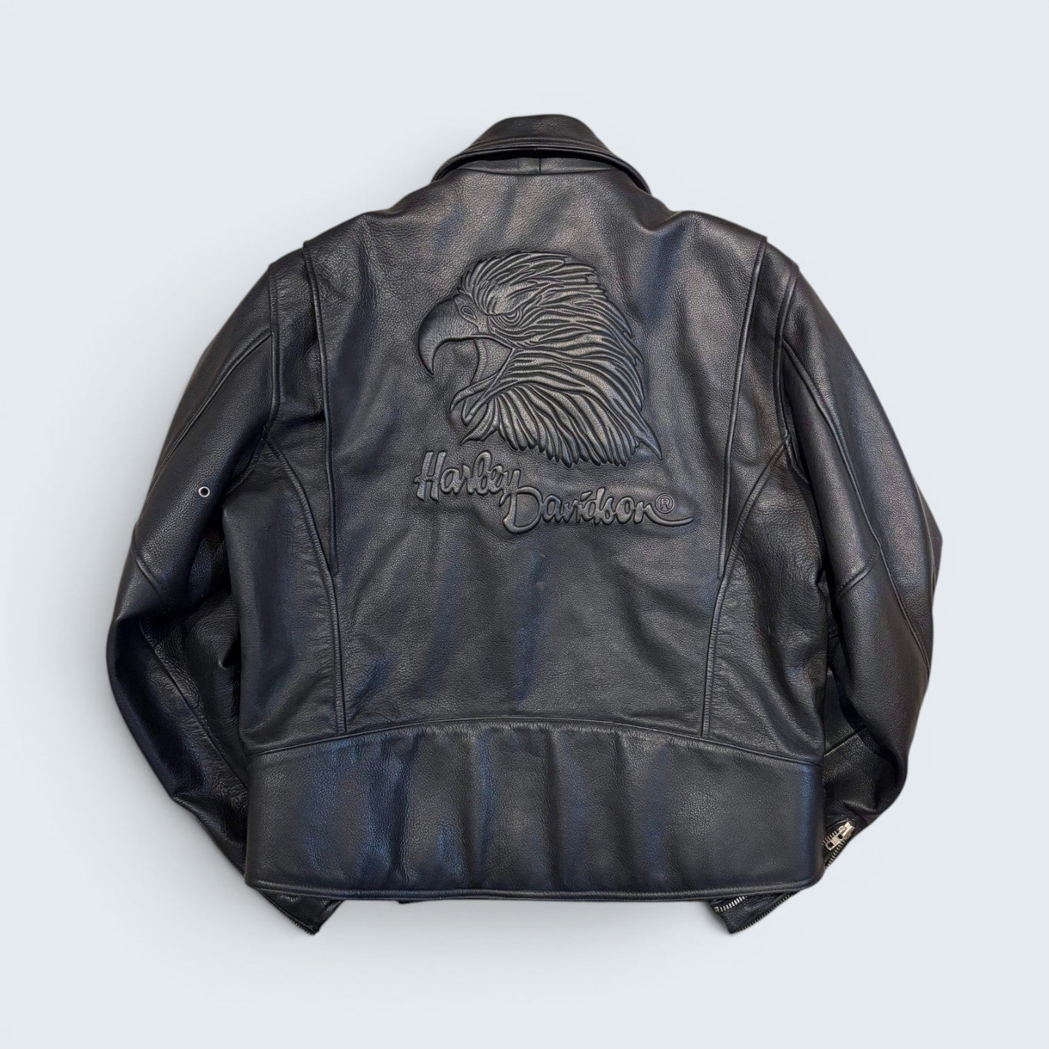 Harley Davidson - Black Leather Jackets with Eagle Imprint Back