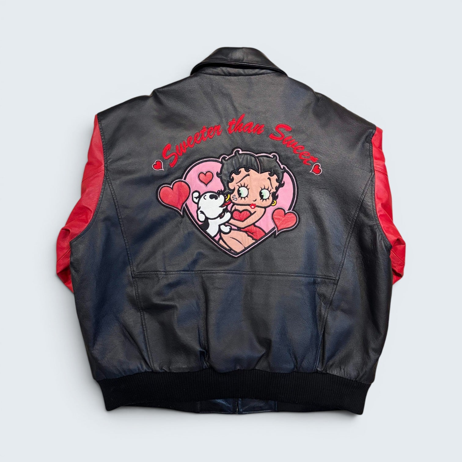 Betty Boop - Black and Red Varsity Jacket - XL