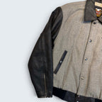 Harley Davidson - Leather and Suede Grey Varsity Jacket