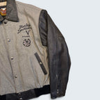 Harley Davidson - Leather and Suede Grey Varsity Jacket