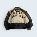 Harley Davidson - Leather and Suede Grey Varsity Jacket