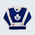 Toronto Maple Leafs children's hockey jersey with Calgary Wranglers patch — Boys Size S