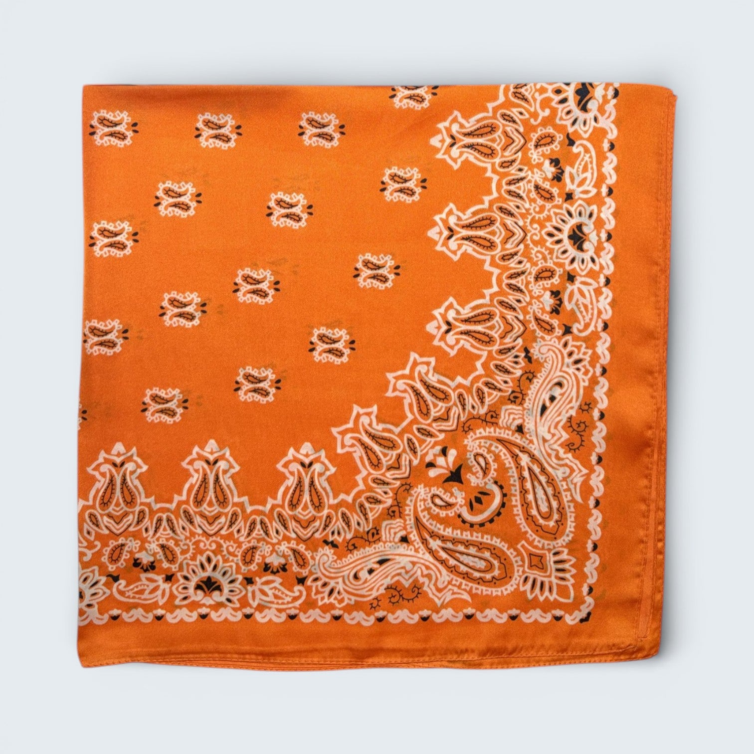 Paisley & Bandana Print Silk Like scarf