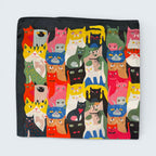 Cat Print Silk Like Scarf