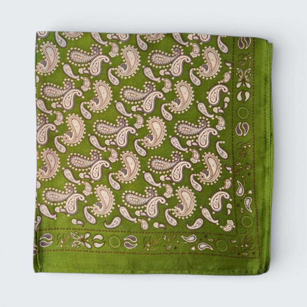 Paisley Print Silk Like Scarf