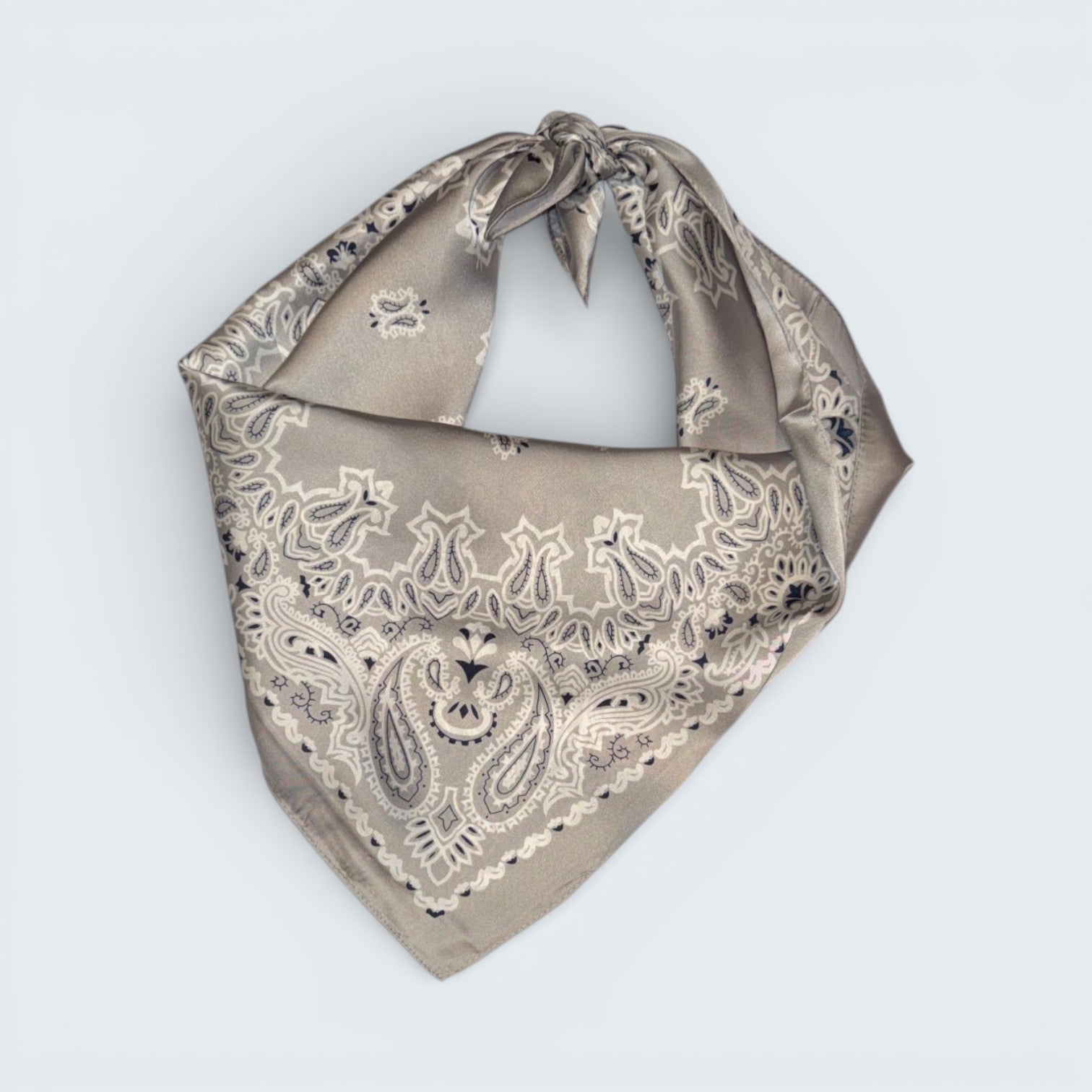 Paisley & Bandana Print Silk Like scarf