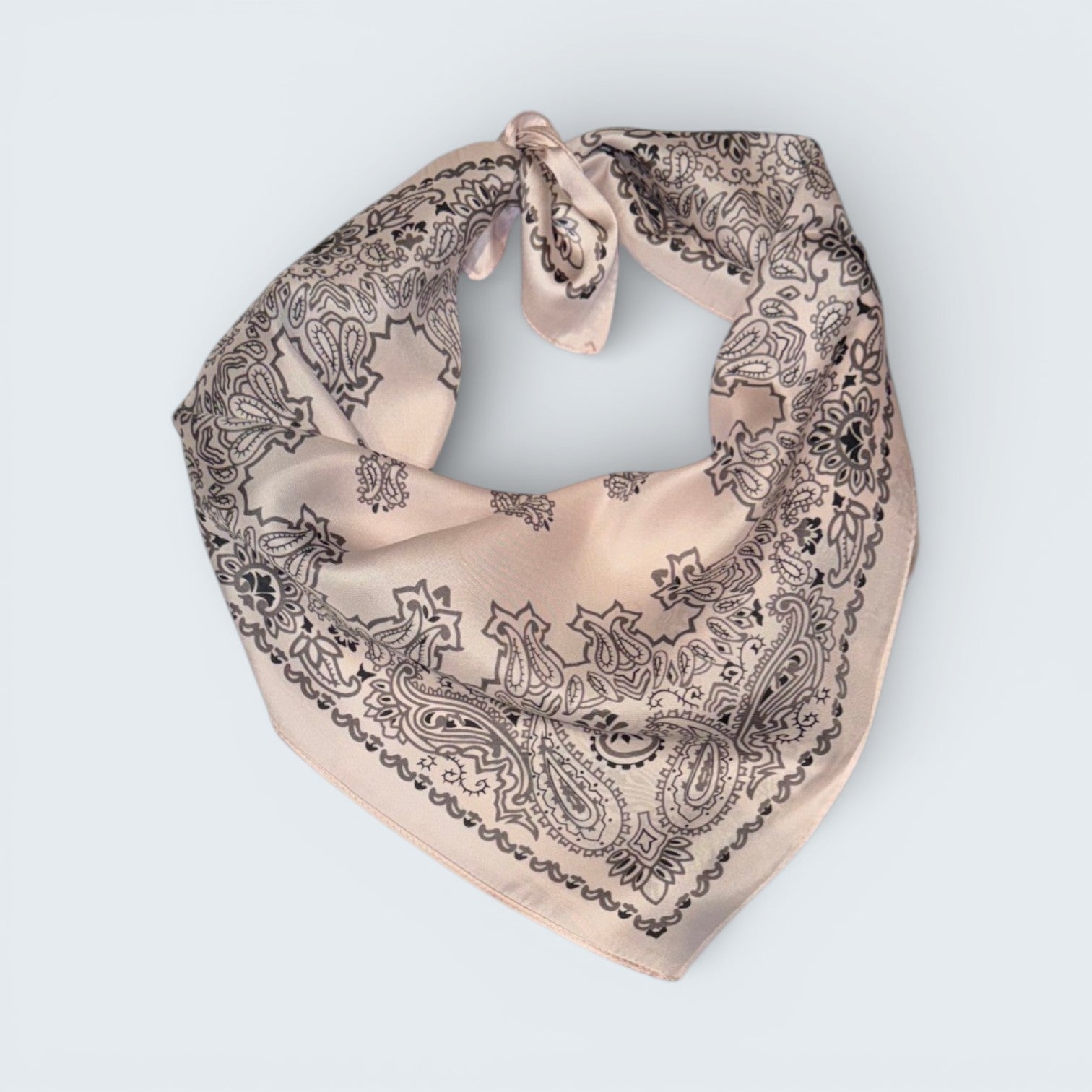 Paisley & Bandana Print Silk Like scarf
