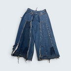 Stoxx - Custom Reconstructed Wide-Leg Denim Jeans - Size 16