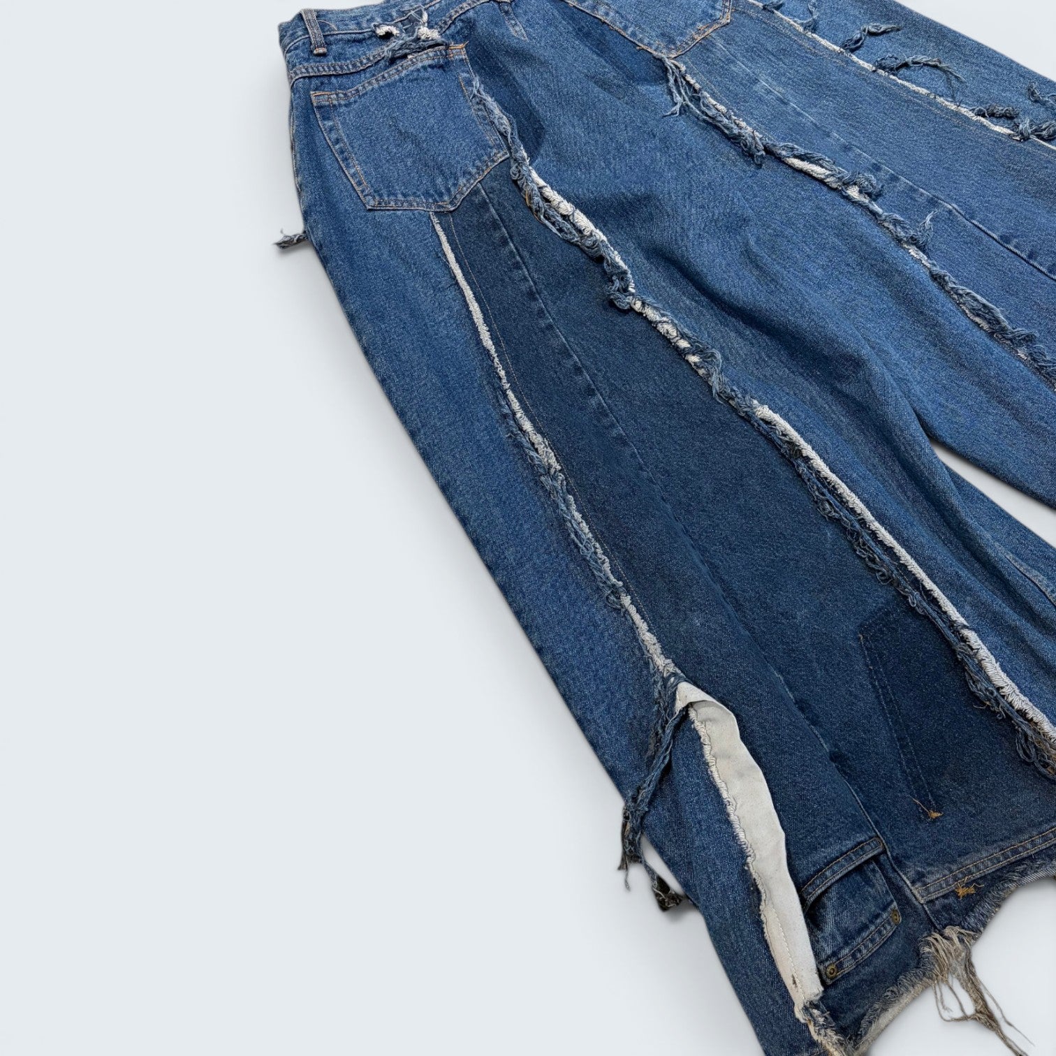 Stoxx - Custom Reconstructed Wide-Leg Denim Jeans - Size 16