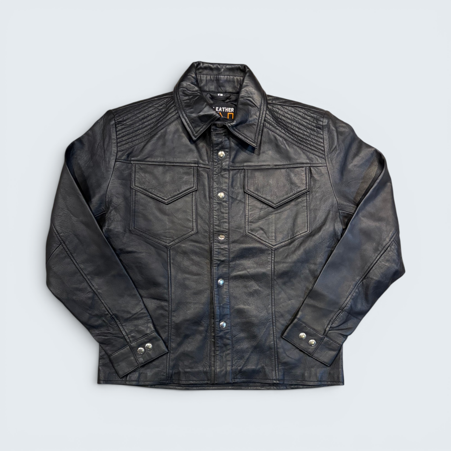Leather Naturally Trucker-Style Leather Jacket — Size L