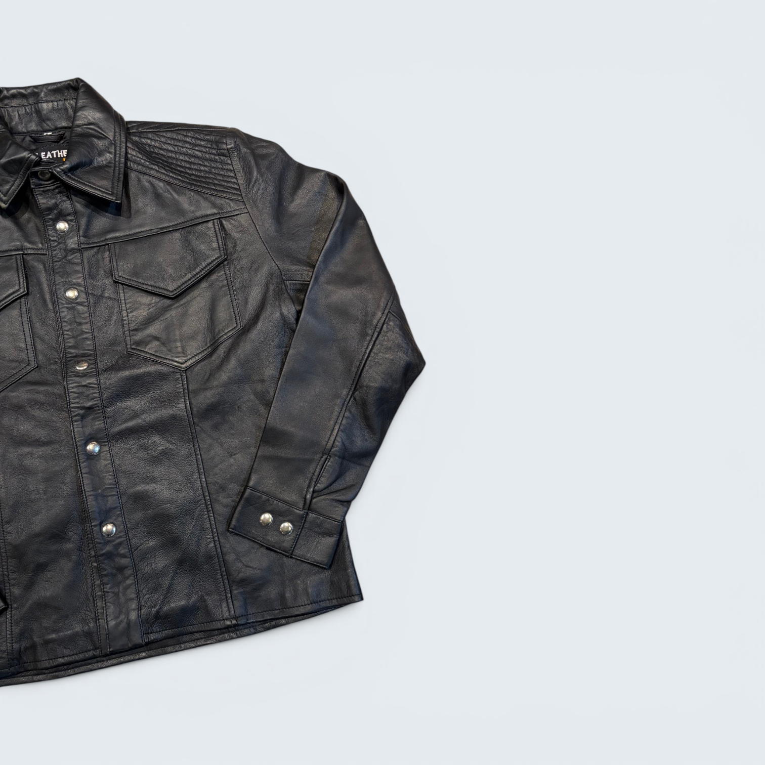 Leather Naturally Trucker-Style Leather Jacket — Size L