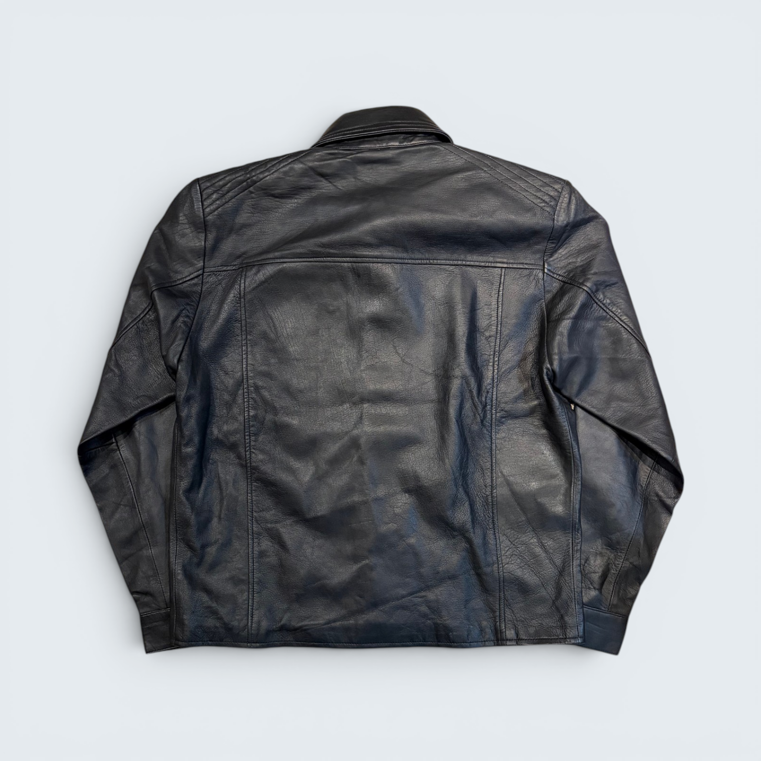 Leather Naturally Trucker-Style Leather Jacket — Size L