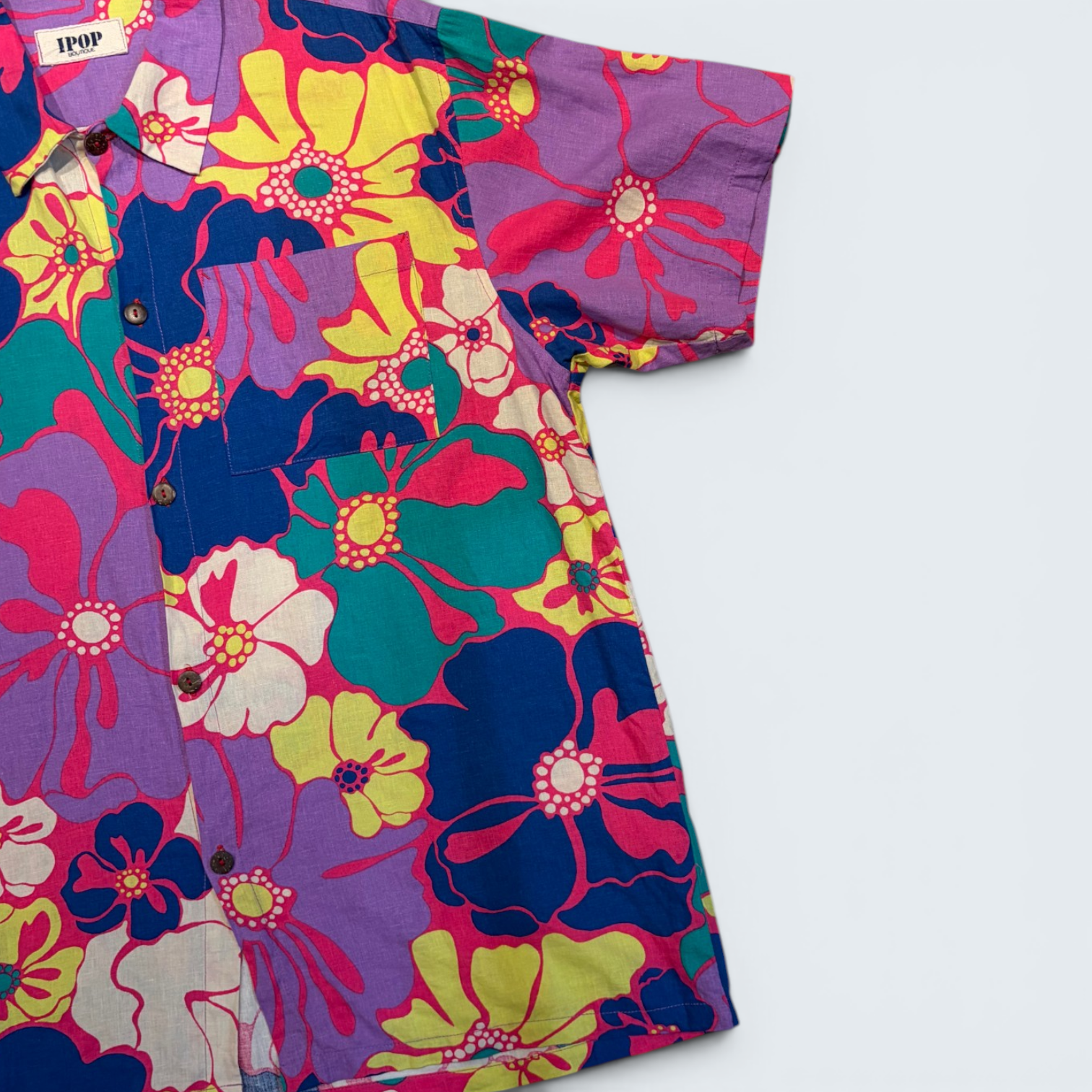 IPOP Boutique multicolour floral short-sleeve shirt — Size OS