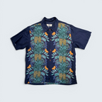 IPOP Boutique navy pineapple panel short-sleeve shirt — Size OS
