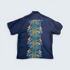 IPOP Boutique navy pineapple panel short-sleeve shirt — Size OS