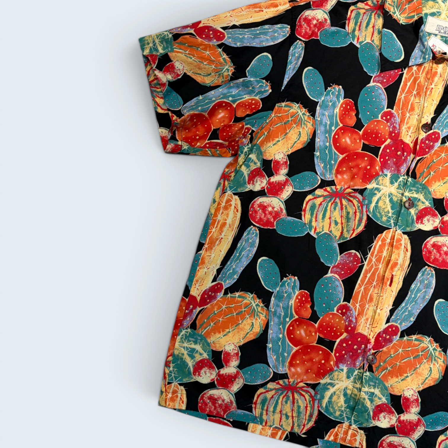 IPOP Boutique black cactus print short-sleeve shirt — Size OS