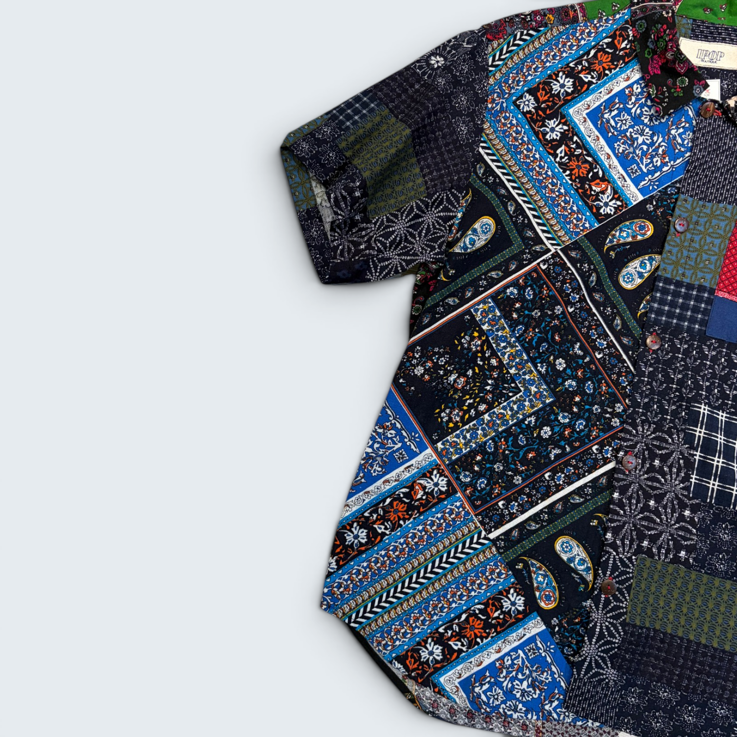IPOP Boutique multicolour patchwork print short-sleeve shirt — Size OS