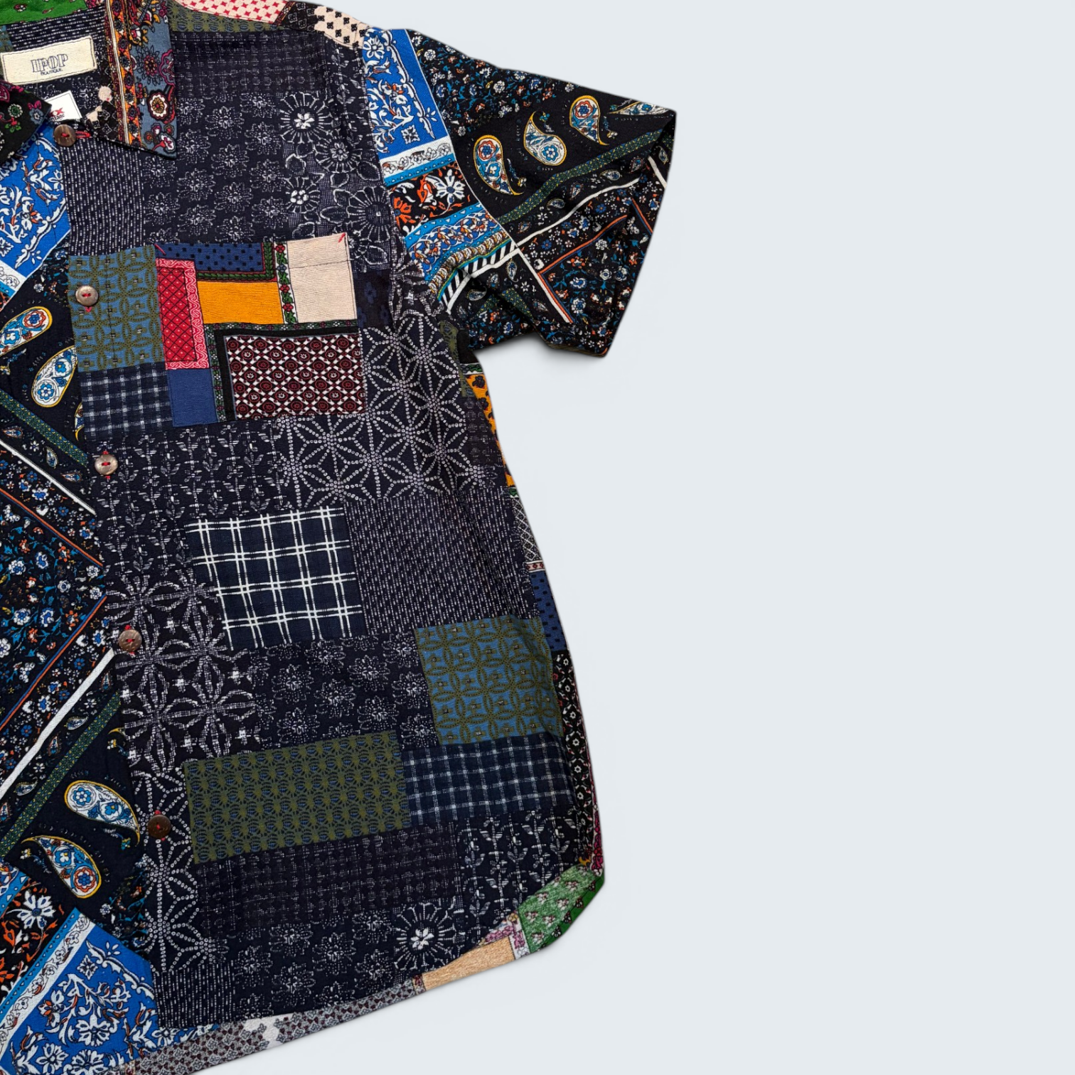 IPOP Boutique multicolour patchwork print short-sleeve shirt — Size OS