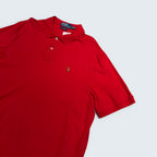 Polo by Ralph Lauren red fine knit short-sleeve polo — Size XL