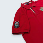 Polo Ralph Lauren red Wales Rugby Bear custom fit short-sleeve polo — Size L