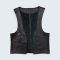 Untitled black leather and suede panel vest — Size M
