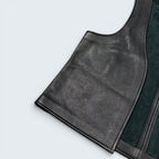Untitled black leather and suede panel vest — Size M