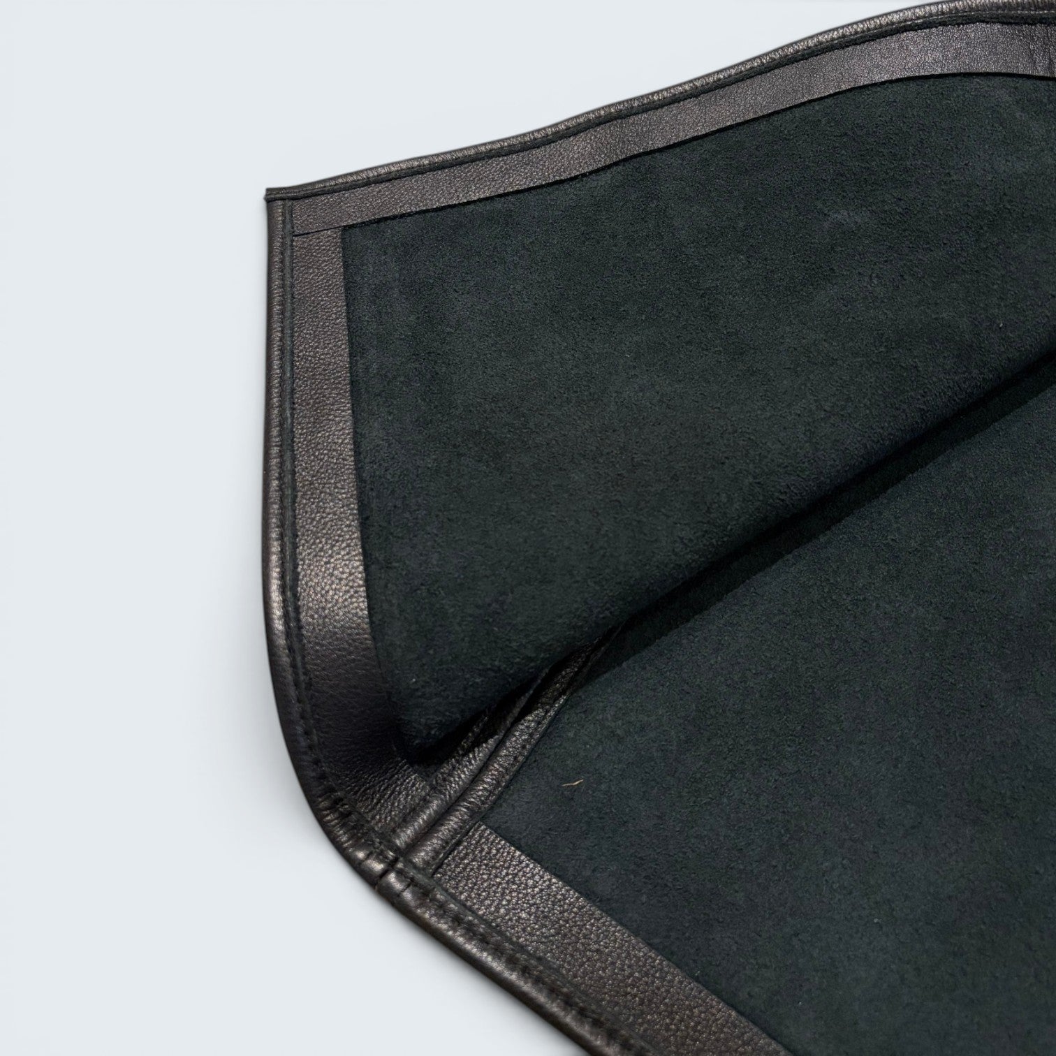 Untitled black leather and suede panel vest — Size M