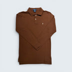 Polo by Ralph Lauren brown long-sleeve polo — Size L (16/18)