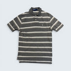 Polo by Ralph Lauren grey striped short-sleeve polo — Size S