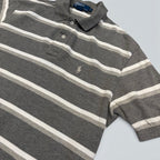 Polo by Ralph Lauren grey striped short-sleeve polo — Size S
