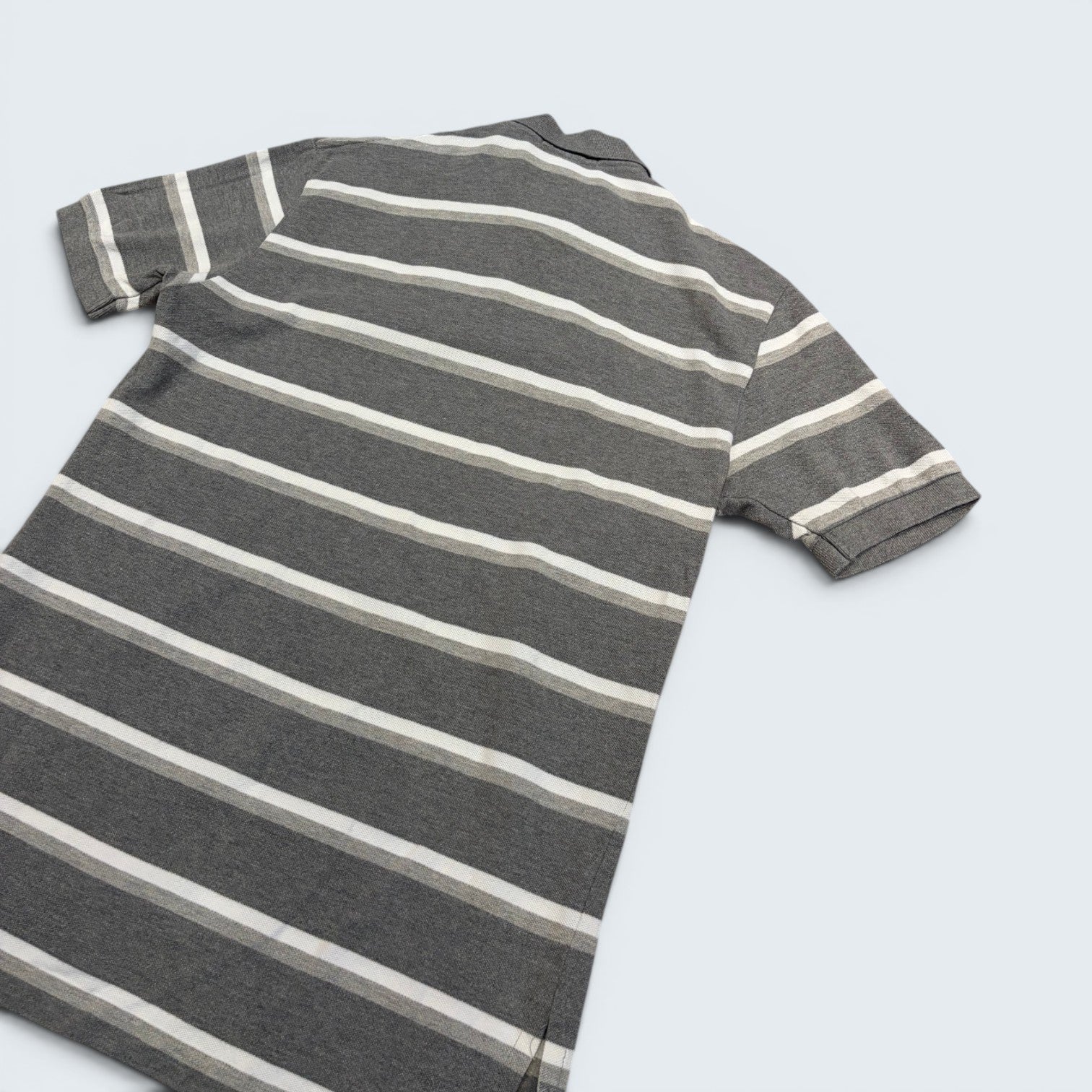 Polo by Ralph Lauren grey striped short-sleeve polo — Size S