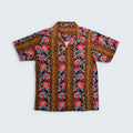 Stoxx Burgundy Floral Leopard Print Camp Collar Shirt — Size M