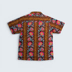 Stoxx Burgundy Floral Leopard Print Camp Collar Shirt — Size M