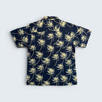 Stoxx Navy Palm Tree Camp Collar Shirt — Size M