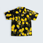 Stoxx Black Lemon Print Camp Collar Shirt — Size M