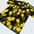 Stoxx Black Lemon Print Camp Collar Shirt — Size M