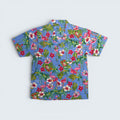 Stoxx Blue Flamingo Tropical Print Camp Collar Shirt — Size M