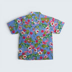 Stoxx Blue Flamingo Tropical Print Camp Collar Shirt — Size M
