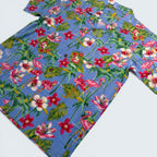 Stoxx Blue Flamingo Tropical Print Camp Collar Shirt — Size M