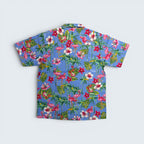 Stoxx Blue Flamingo Tropical Print Camp Collar Shirt — Size M