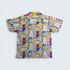 Stoxx White Dog Portrait Print Camp Collar Shirt — Size M