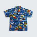 Stoxx Blue Hawaiian Island Scene Camp Collar Shirt — Size M
